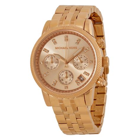 michael kors rose gold watch new|Michael Kors ritz chronograph.